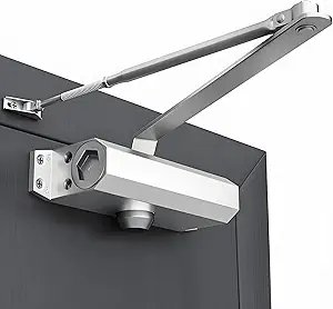 Automatic Heavy Duty Door Closer Hydraulic Commercial Grade Adjustable Silver