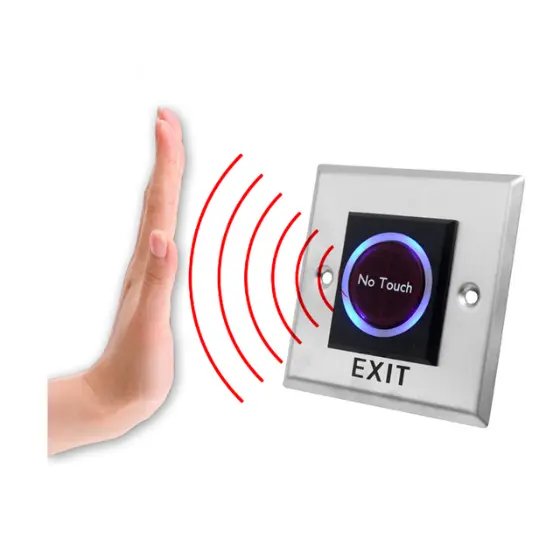 Touchless Exit Button with IR Sensor No Touch Technology and LED Indicator Door Exit Switch