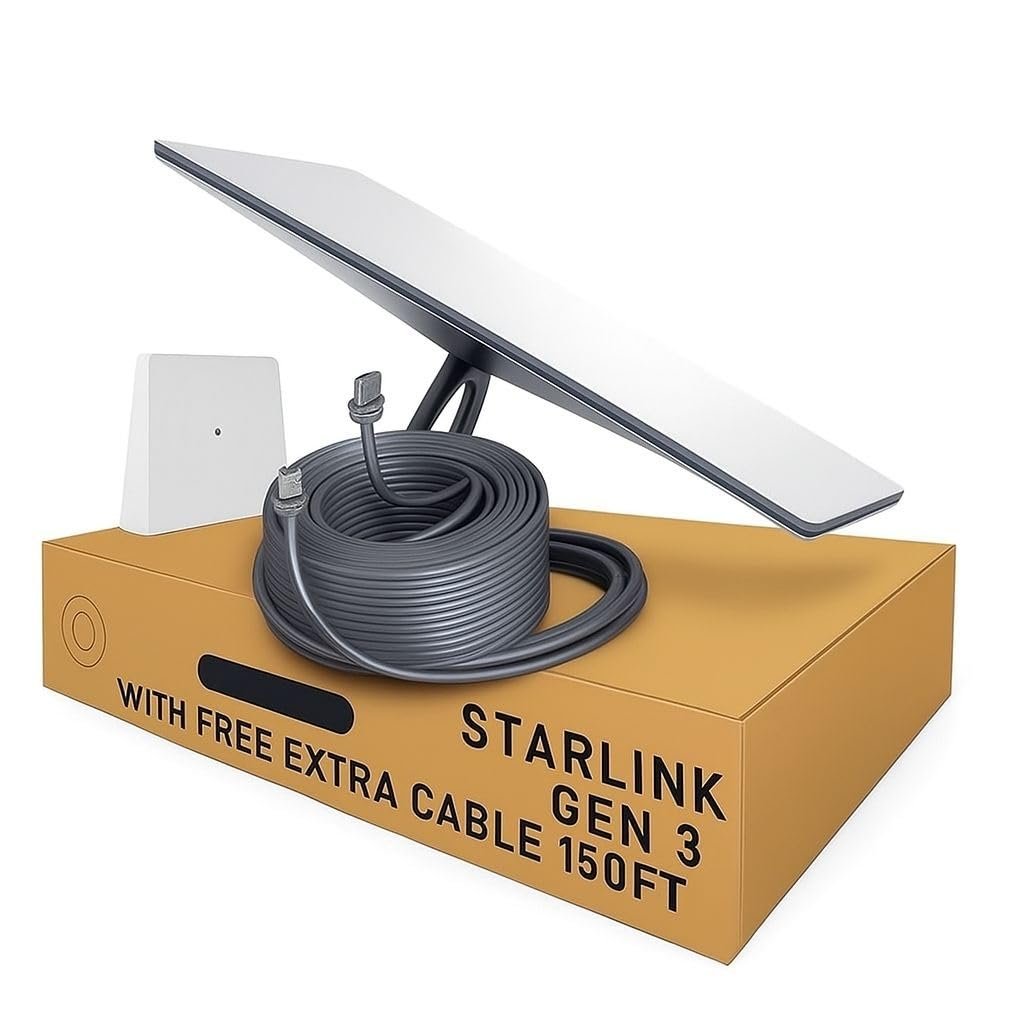 SpaceX Starlink Gen 3 V4 Standard Kit, High-Speed, Low-Latency Internet, Satellite Dish, Router Wi-Fi 6, WiFi Full Ki