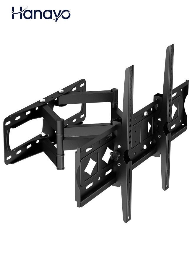 Double Arm Wall Bracket Full Motion Swivel Heavy Duty TV Wall Mount Bracket 32″ to 85″- Black