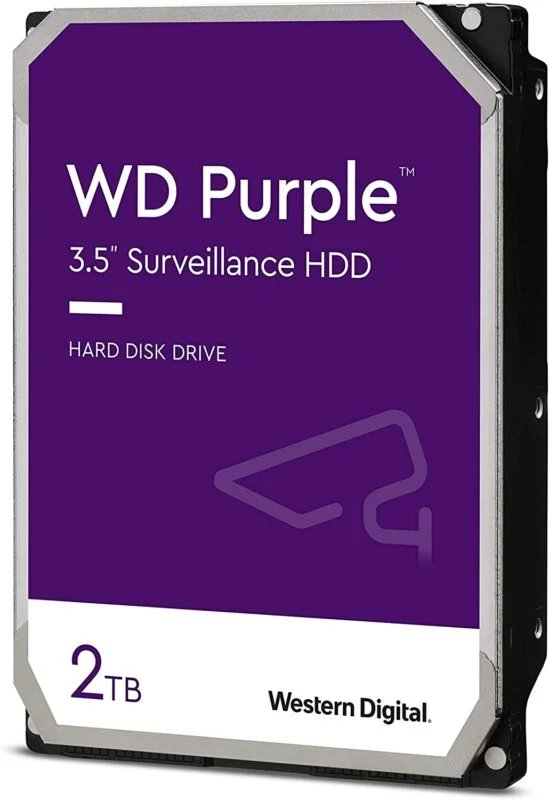 Western Digital 2TB Purple Surveillance Hard Disk - Front View