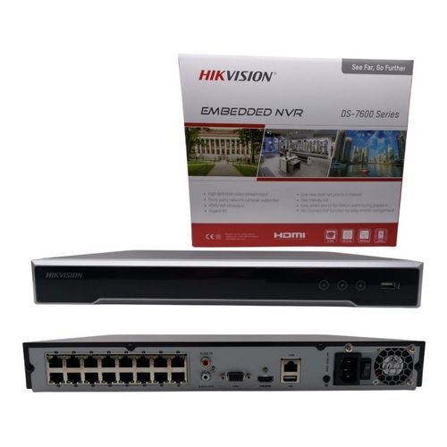 Hikvision 16 Channel POE Network Video Recorder 7616NI-Q2/16P (NVR) - Front View