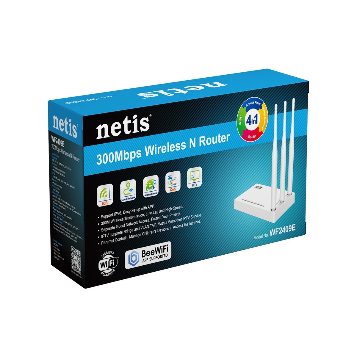 Netis WF2409E 300Mbps High-Speed Wireless N Router - Back View