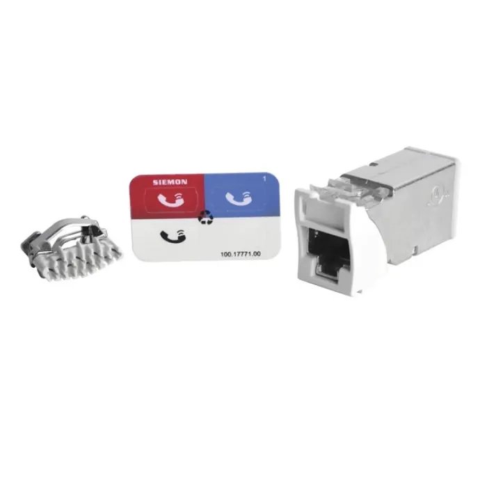 Siemon Z-MAX Module Cat6A Hybrid Flat/Angled Shielded No Door White - Front View