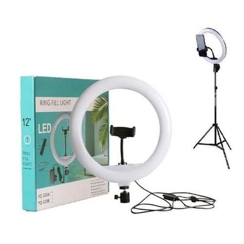 12 Inch 30CM Ring Shape LED Beauty With 1 Mobile Phone Clip, 2.1M Tripod For Live Take Photos With USB Port - 12inch