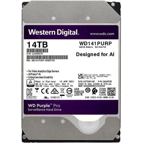 WD Purple Surveillance Hard Drive 14TB, 512MB