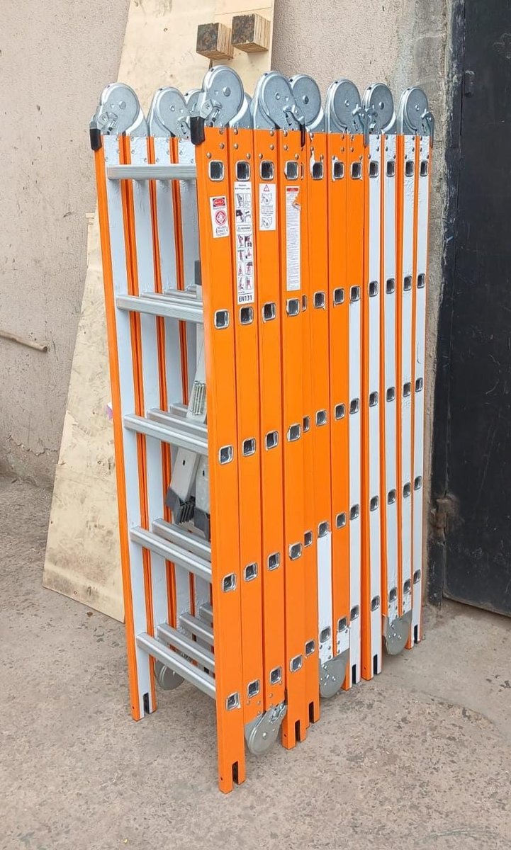 20ft (6m) Multipurpose Aluminum Folding Ladder (4×5 Steps) – Orange