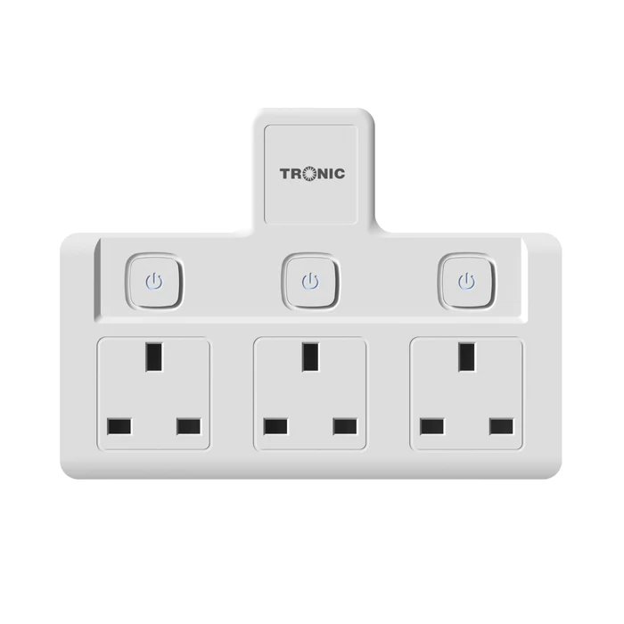 13A 3-Gang UK Socket Adaptor with Switches