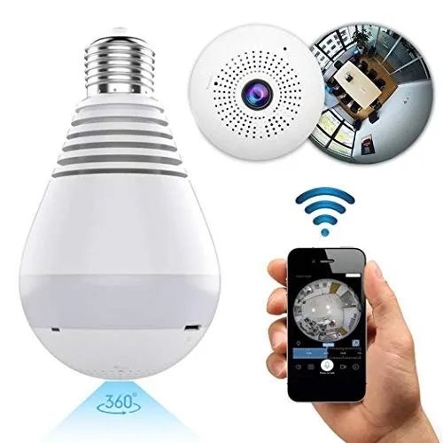 Panorama 360 Degree View Wireless WIFI Bulb Camera - Front View