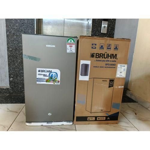 Bruhm BFS-90MD Single Door Refrigerator, 90L - Silver - Front View