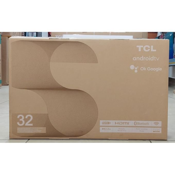 TCL 32" inch Smart Android Frameless TV Bluetooth USB HDMI HDR Dolby Audio Netflix Youtube Television Google TV Inbuilt Decoder Built-in Wifi - Front View